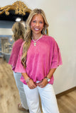 Slouch Club French Terry Raglan Tee Ash Pink