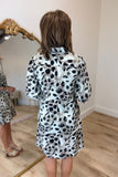 Boho Chic Crinkle Animal Print Dress