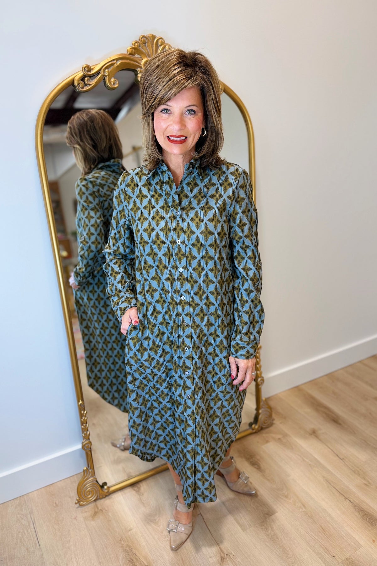 Boho Chic Printed Dress Teal