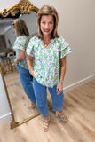 Cabana Bloom Top Green