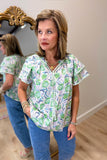 Cabana Bloom Top Green