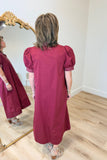 Autumn Day Midi Dress Burgundy