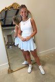Back Bow Athletic Skort Blue Gingham