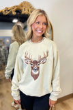 In the Wild Crew Neck Sweatshirt Deer Beige