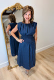 THML Linen Denim Midi Dress