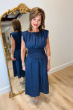 THML Linen Denim Midi Dress