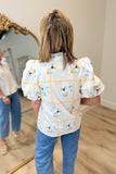 Bright Blooming Top White