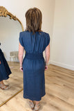 THML Linen Denim Midi Dress