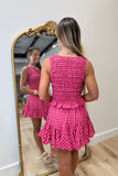 Gingham Grace Skirt Set Berry