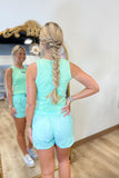 Mint Lulu Mac Solid Shorts