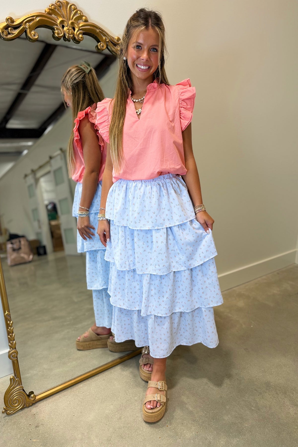 Reach For Ruffles Top Melon