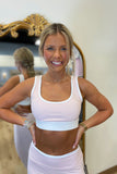 Chloe Contrast Binding Sports Bra Pink