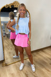 Side Slit A-line Skort Pink