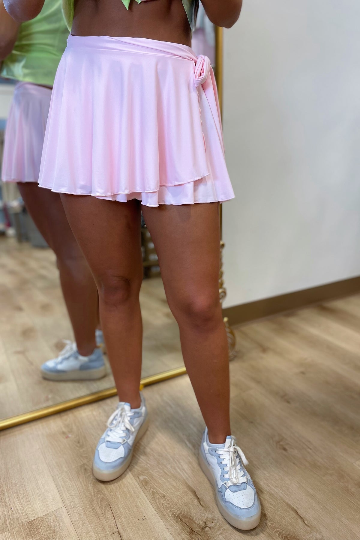 Flowy Wrap Athletic Skort Pink