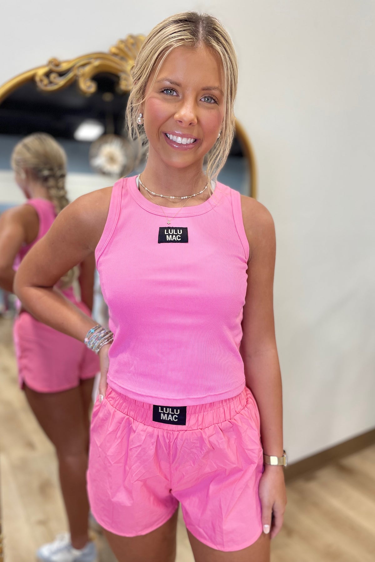 Bubblegum Lulu Mac Solid Tank Tops