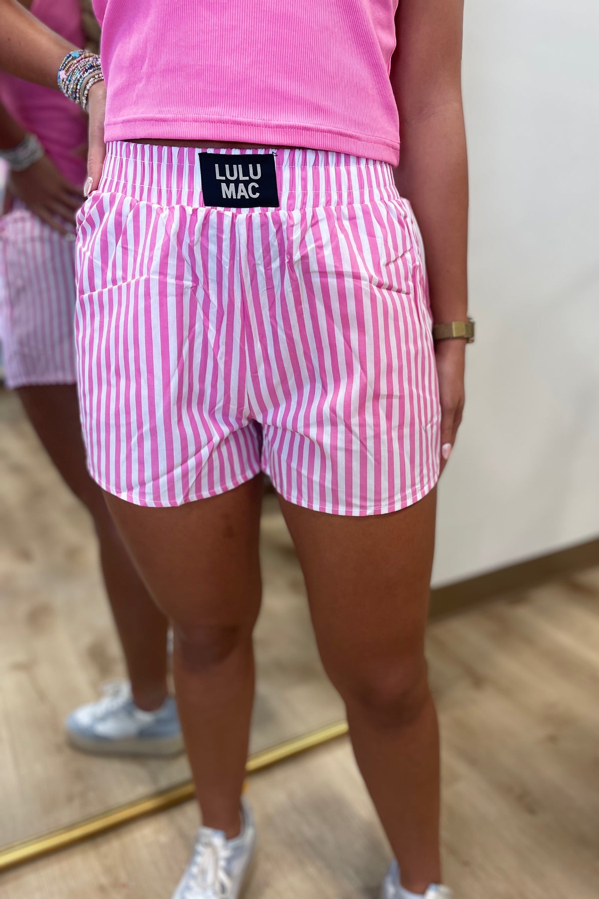 Pink Lulu Mac Striped Boxer Short