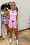 Light Pink Lulu Mac Solid Shorts