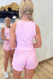 Light Pink Lulu Mac Solid Shorts