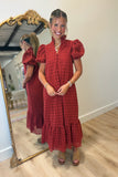 Lanie Eyelet Puff Sleeve Dress Rust