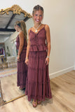 Soft Living Maxi Skirt Set Maroon
