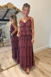 Soft Living Maxi Skirt Set Maroon