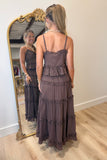 Soft Living Maxi Skirt Set Brown