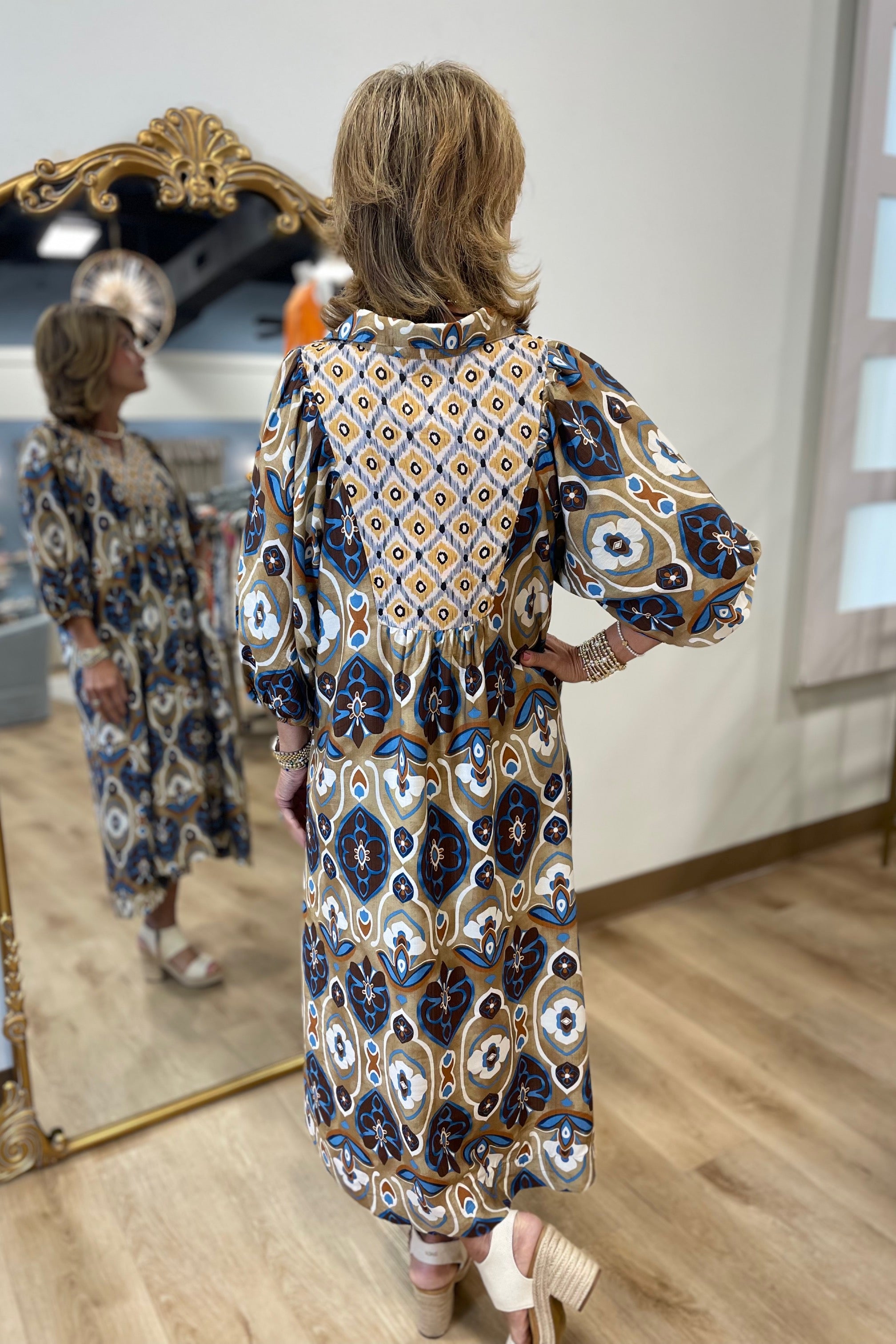 3/4 long sleeve dress GLS by Gloria GL3434 - Long Chiffon A-Line Dress