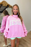 JESUS Mock Neck Sweatshirt Pink RESTOCK