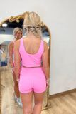 Just a Girl Biker Shorts Pink