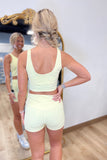 Just a Girl Padded Tank Yellow