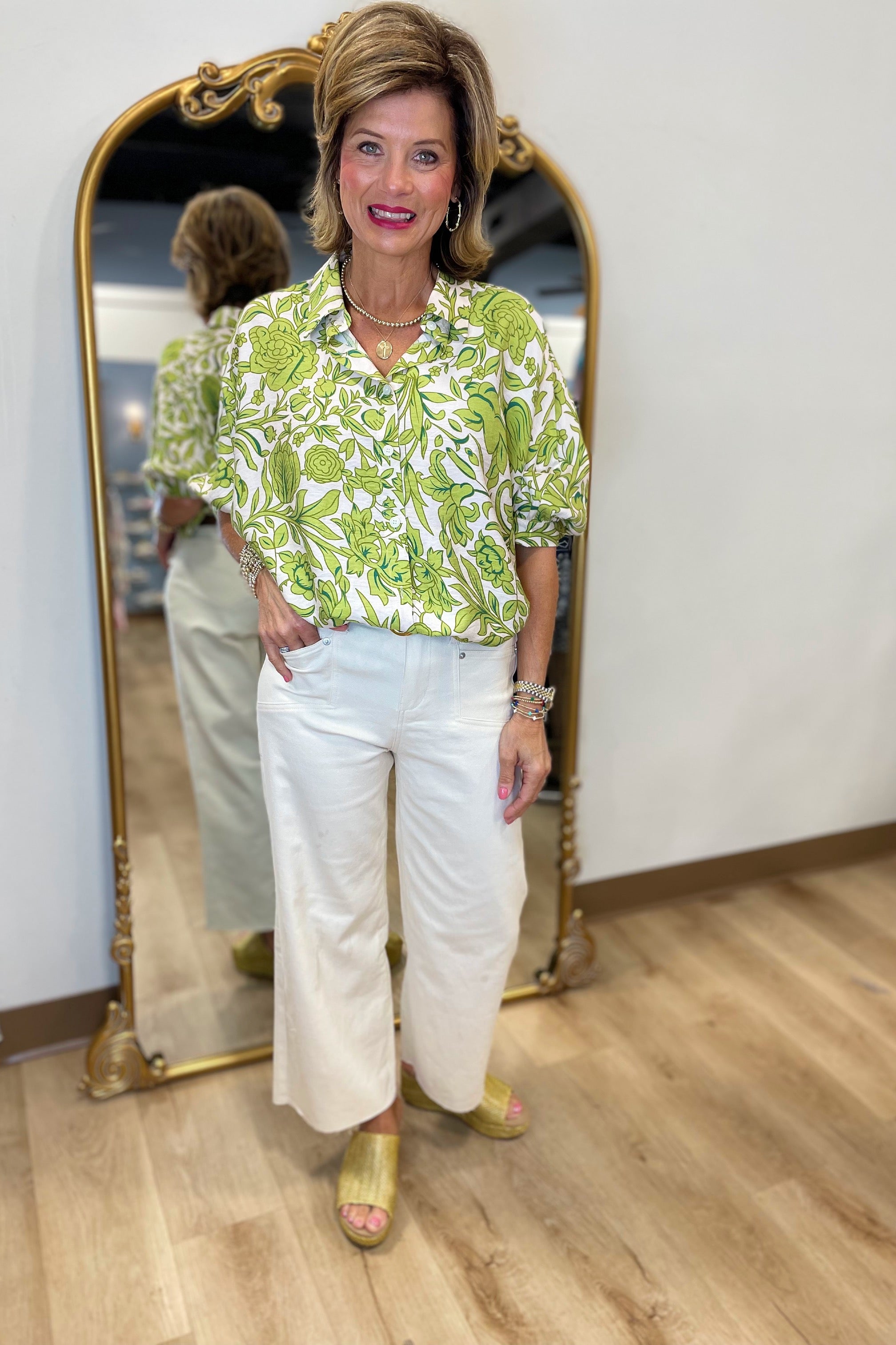 Flora N Fauna Top Green