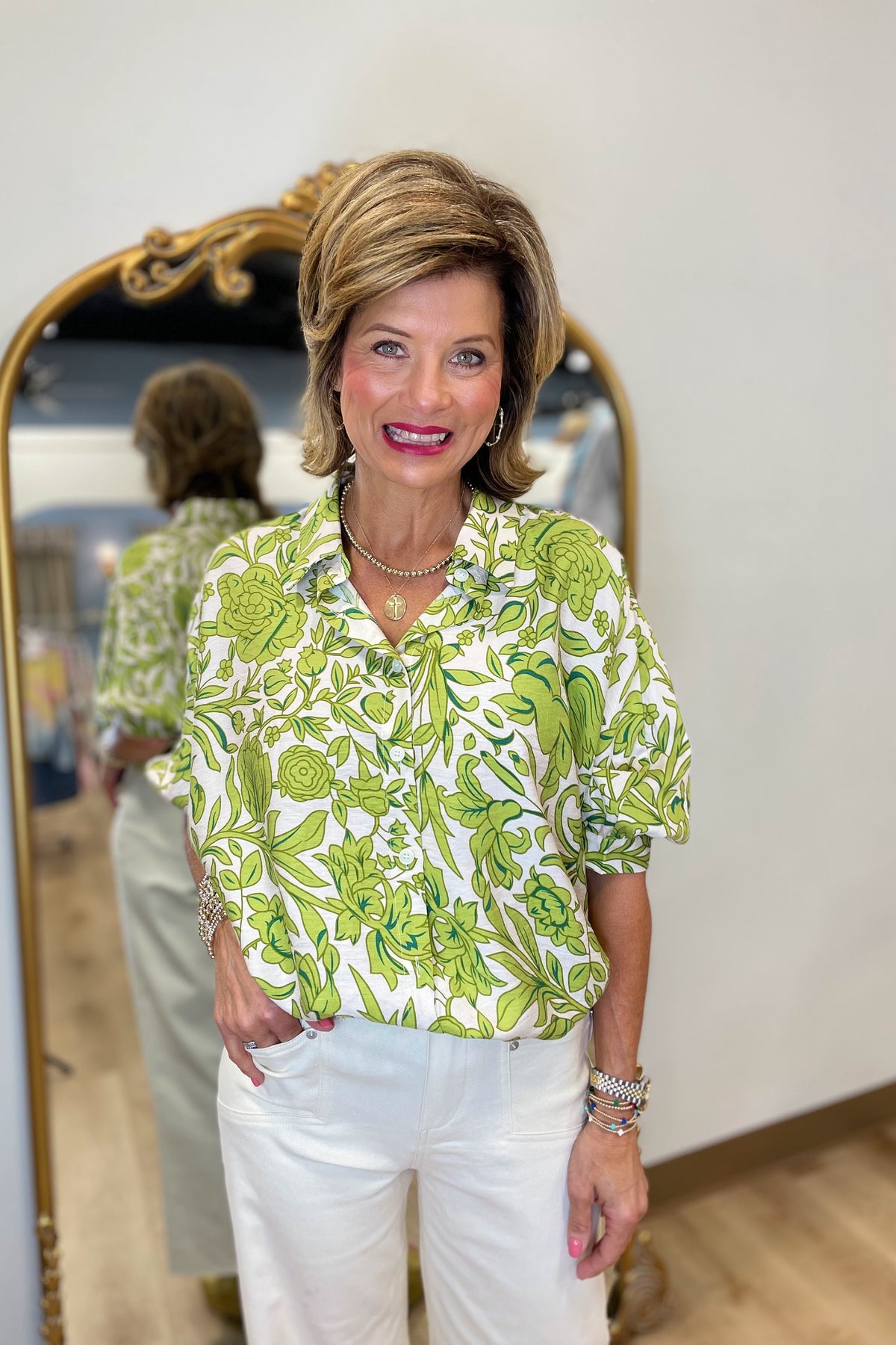 Flora N Fauna Top Green