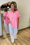 Cool Breeze Button Down Shirt Pink
