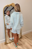 Seventh Inning Striped Short Set Green