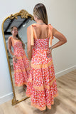 Spot On Pastel Shoulder Tie Midi Dress