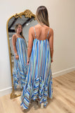Beach Resort Stripe Dress Blue