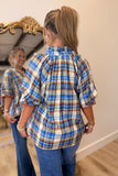 Pumpkin Plaid Blouse Rust