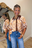 Falling Into a New Season Top Orange