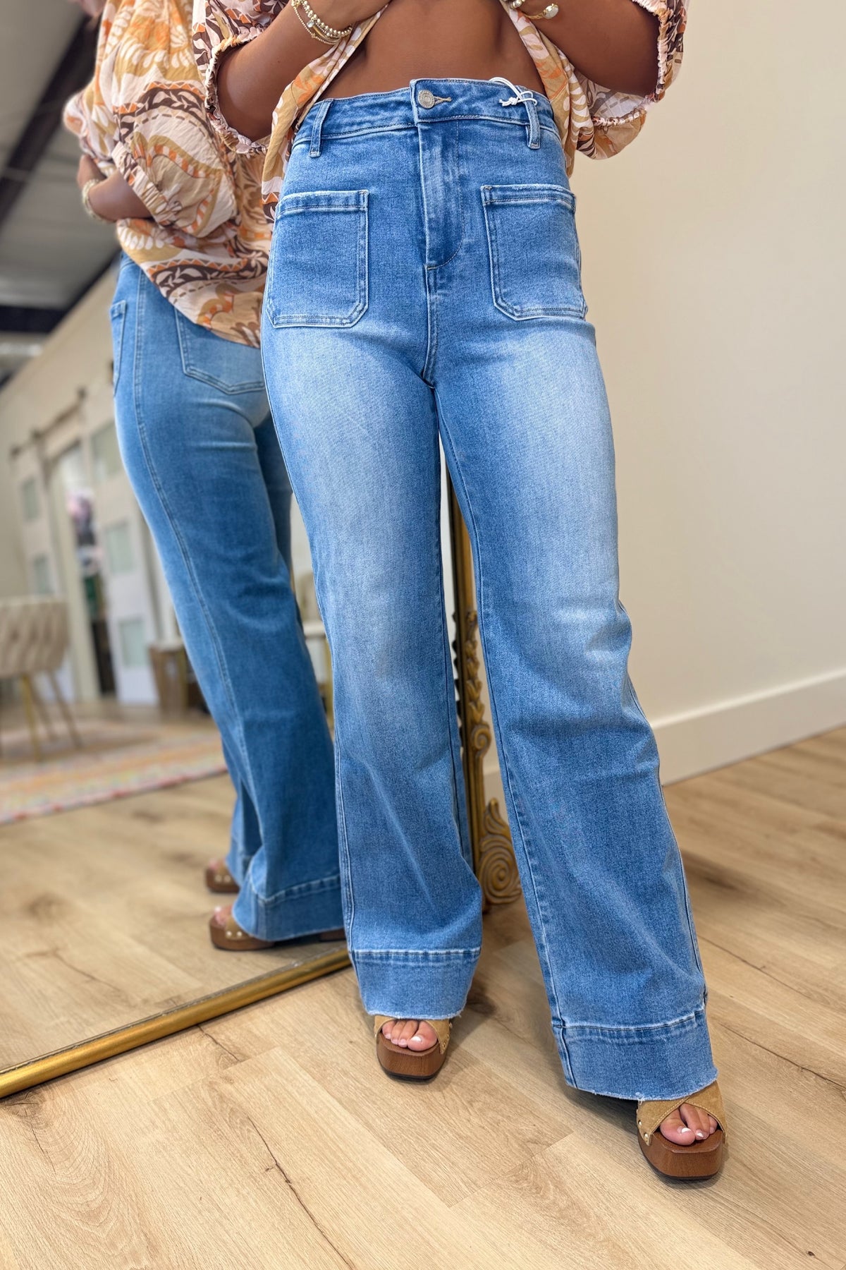 Bayeas High Rise Wide Leg Jean Sapphire