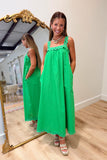 Palm Social Ric Rac Midi Dress Green