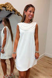 High Society Draped Dress Cream