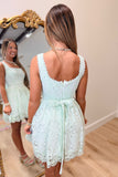 Sunfade Lace Mini Dress Mint