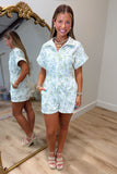 Floral Fever Everyday Romper Blue