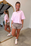 Contour Scallop Shorts Taupe