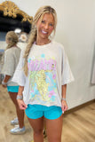 Dreamer Paradise Graphic Oversized Top Bone