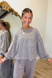 Izzy Mineral Wash Jogger Set Mocha
