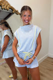 Off the Clock Mock Neck Muscle Set Grey