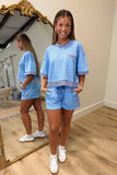 All Summer Long Textured Short Blue
