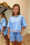 All Summer Long Textured Short Blue