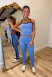 Contrast Block Tank Top Blue